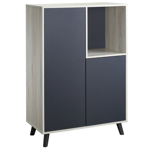 acquista Modernes Bücherregal 80 x 40 x 120 cm, 2 Türen, 1 dunkelgraues Regal
