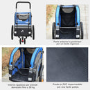Carrellino Rimorchio per Cani da Bicicletta 130x58x94 cm in Metallo e Tessuto Oxford Blu