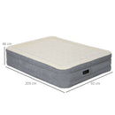 Materasso Gonfiabile Singolo con Pompa di Gonfiaggio Inclusa e Borsa 92x203x46 cm Beige
