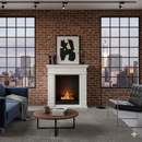 Camino a Bioetanolo da Terra Donatello 81x30x86 cm in MDF Bianco