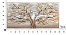 Dipinto Alluminio Albero 120x3,8x60 cm in Legno di Pino Metallo e Canvas