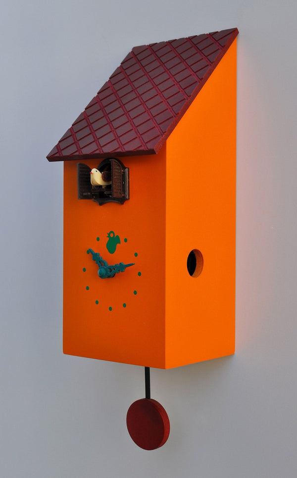 Wandkuckucksuhr 13x30x12 cm Pirondini Italia Portofino Orange Gelb sconto