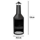 Stufa a Legna da Giardino 134x44,5 cm in Acciaio con Attizzatoio Nero 