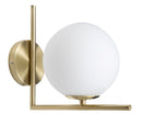 Lampada da Muro Glamy 15x25x22 cm in Ferro e Vetro Bianco e Oro