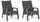 Set 2 Poltrone 72x81x98h cm Reclinabili con Cuscini Kledi Antracite