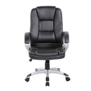 Poltrona da Ufficio Direzionale Boston con Braccioli 63x69x103-114 cm in Pelle Sintetica Nero      