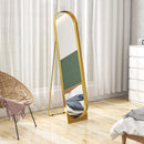 Specchio a Figura Intera Autoportante o da Parete 40x6x150 cm con Telaio in Metallo Oro   
