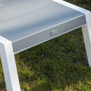 Set Salotto da Giardino Divano 2 Poltrone e Tavolino in Alluminio Riverton Bianco
