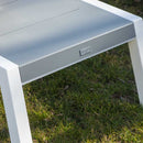 Set Salotto da Giardino Divano 2 Poltrone e Tavolino in Alluminio Riverton Bianco