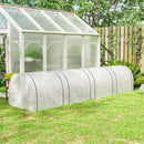 Serra a Tunnel 395x100x80 cm con 4 Porte in Acciaio e Plastica Impermeabile Anti UV Bianco      