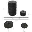 Set 2 Manubri con 12 Dischi Gommati 50 Kg in Acciaio