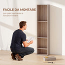 Libreria 33x24x140 cm Scaffale Porta CD con 6 Ripiani Regolabili Capacità di 260 CD/120 DVD Color Legno      