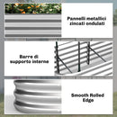 Orto Rialzato e Fioriera con Graticcio e Serra 200x60x103 cm in Metallo Galvanizzato Argento      