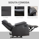 Poltrona Relax Reclinabile Manuale in Similpelle Marrone 75x92x99 cm 