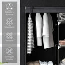 Armadio in Tessuto Portatile 103x43x162,5 cm Appendiabiti e 6 Ripiani Nero 