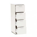 Cassettiera 4 Cassetti Bianca 27x38x85 h cm in Truciolare bilaminato Bianco