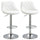 Set mit 2 Barhockern 51,5 x 48 x 83-104 cm in weißem Kunstleder