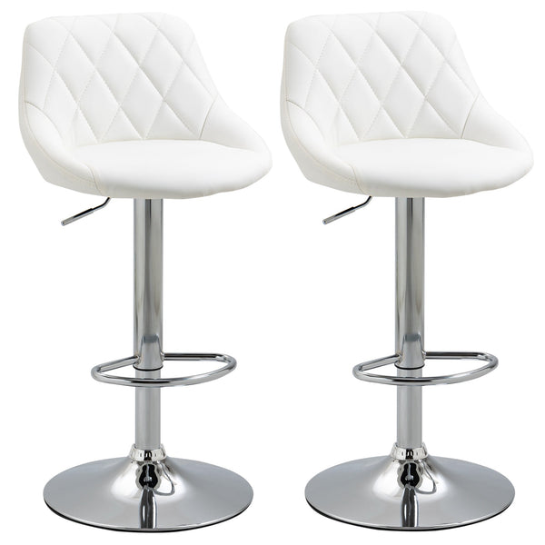 Set mit 2 Barhockern 51,5 x 48 x 83-104 cm in weißem Kunstleder acquista