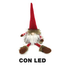 Gnomo tessuto seduto con led rosso cm 15x11xh55