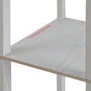 Lampada da Terra con Attacco E27 26x26x160 cm con 3 Mensole e Interruttore a Pedale in MDF e Tessuto Bianco  