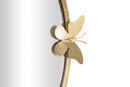 Orologio Glam Butterfly Ø75x4,5 Specchio Ø64 cm in Ferro Oro