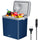 Frigorifero Elettrico Portatile 32 Litri Caldo e Freddo 44x32x44,7 cm Spina 230V e 12V in PP+PU Blu