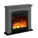 Camino Elettrico da Pavimento 107,2x95,2x24,5 cm Effetto Fiamma 1500W Sined Siena Grigio Scuro