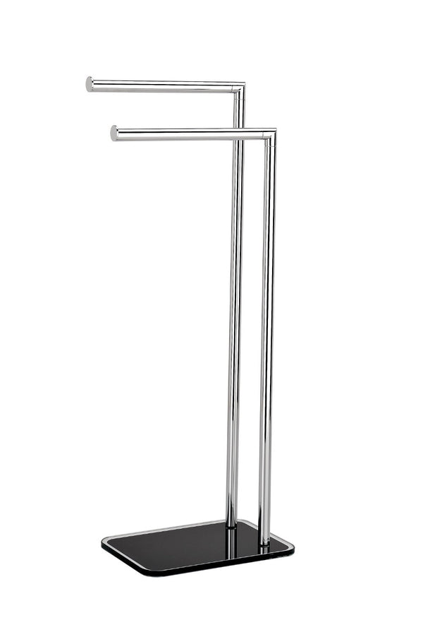 Edelstahl-Badetuchhalterständer 28 x 20 x 78 cm TFT-Zubehör Schwarz Chrom sconto