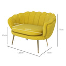 Divano 2 Posti 130x77x77 cm in Velluto Giallo  