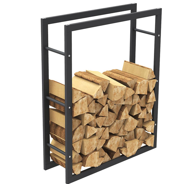 Portalegna Supporto Metallo Porta Legna Interno Legnaia Camino Stufa 100x80x25cm sconto