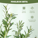 Pianta Artificiale di Olivo Alta 180 cm con 900 Foglie e 40 Olive Vaso Incluso Nero   