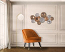 Lampada da Terra Glamy 25x36x179 cm in Ferro e Vetro Bianco e Oro