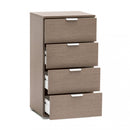 Mobiletto 4 Cassetti Rovere Grigio 45x38x85 h cm in Truciolare bilaminato Rovere grigio