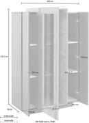 Vetrina 3 Ante 80x38x120,5 cm Coro Grigio Antracite Opaco/Rovere Wotan  