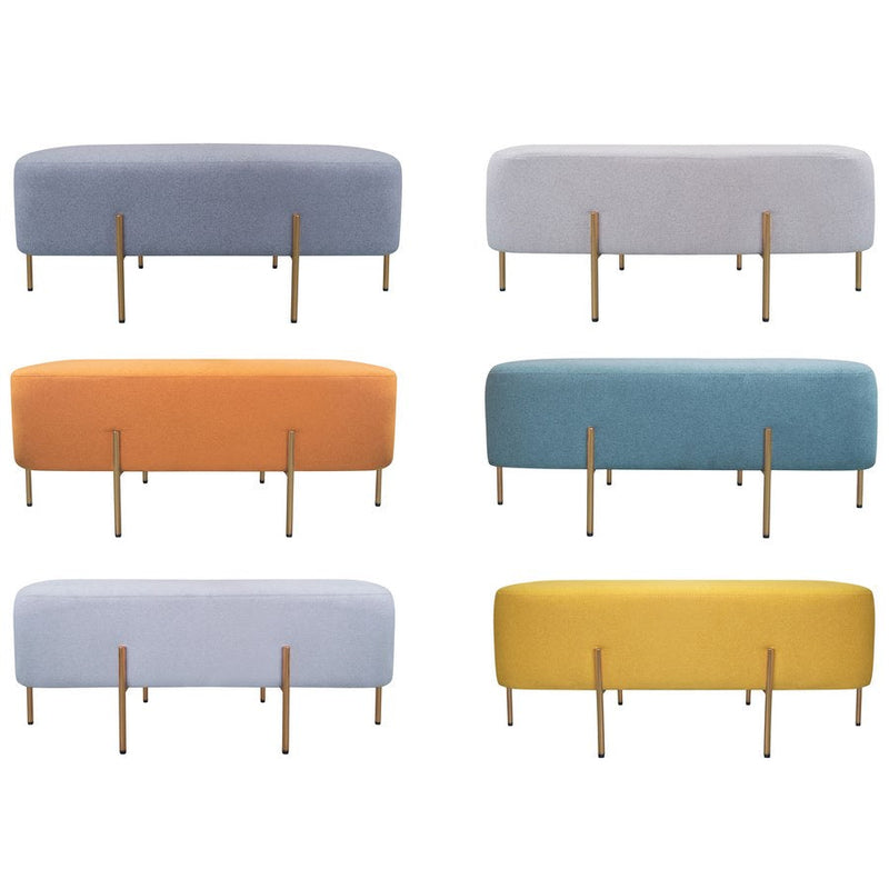 Pouf Poggiapiedi 97x39x40 cm in Tessuto Kate Arancio