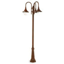 Lampada Palo Tre Luci per Giardino Colore Ruggine per Esterno Linea Deluxe Livos