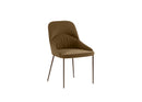 Set 4 Sedie Ginevra 54x63x89 cm in Tessuto Easy-Clean Gambe in Metallo Bronzo Marrone      