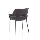 Set 2 Sedie Imbottite 80x54x84 cm in Tessuto Nero