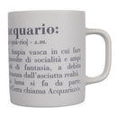 Tazza Zodiaco "acquario" Ø8x10 cm in Bone China VdE Tivoli 1996 Bianco