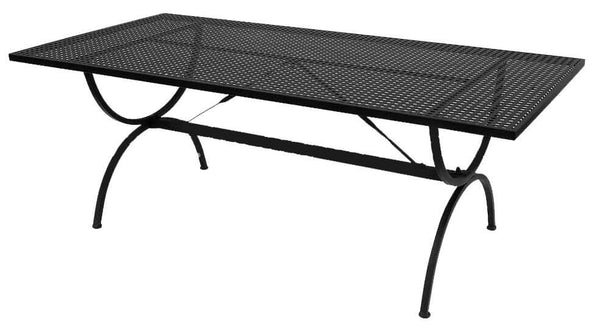 sconto Rechteckiger Gartentisch 200 x 100 cm aus schwarzem Lugano-Vorghini-Eisen