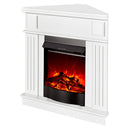 Camino Elettrico da Pavimento ad Angolo 100x100x50 cm Effetto Fiamma 1600W Marina & Corsica Noce