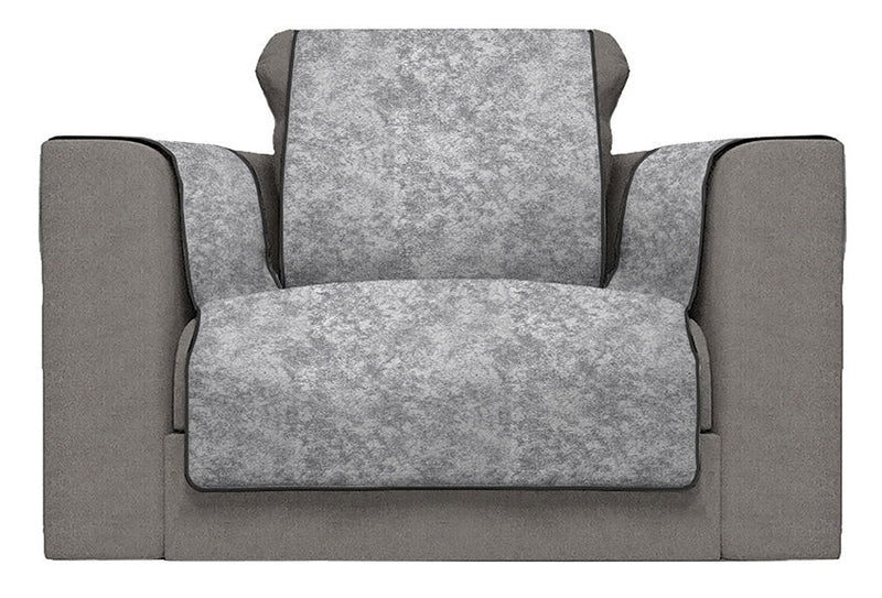 Copridivano con Copri Braccioli in Poliestere e Cotone Grigio Scuro Varie Misure