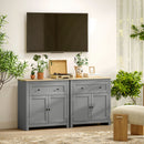 Credenza Cucina Bassa 78.5x35x80 cm con Cassetto e Armadietto in Legno Grigio      