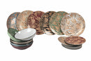 Servizio Piatti 18 Pezzi in Porcellana e Gres Multicolor Villa d'Este Home Tivoli Forest Chic