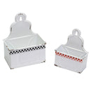 Set 2 Portatutto in metallo bianco rosso nero 