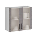 Vetrina pensile 80 cm due ante cemento