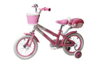 Bicicletta per Bambine Unicorn 16 Pollici con Stabilizzatori Bauletto e Cestino Rosa Rosa  