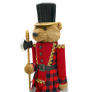 Soldato Orso Schiaccianoci Natalizio H60 cm con Ascia Rosso