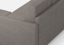 Divano 2 Posti con Pouf 138x155x85 cm Karay in Tessuto Grigio