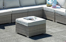 Tavolino da Giardino 66x66x32 cm in Rattan Sintentico Beige Vorghini Barbados